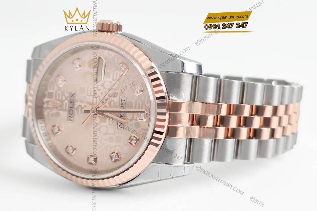 Kỳ Lân Luxury Dong ho Rolex Datejust 36 116231 mat so vi tinh hong 3 Đồng hồ Rolex Datejust 36 116231 mặt số vi tính hồng