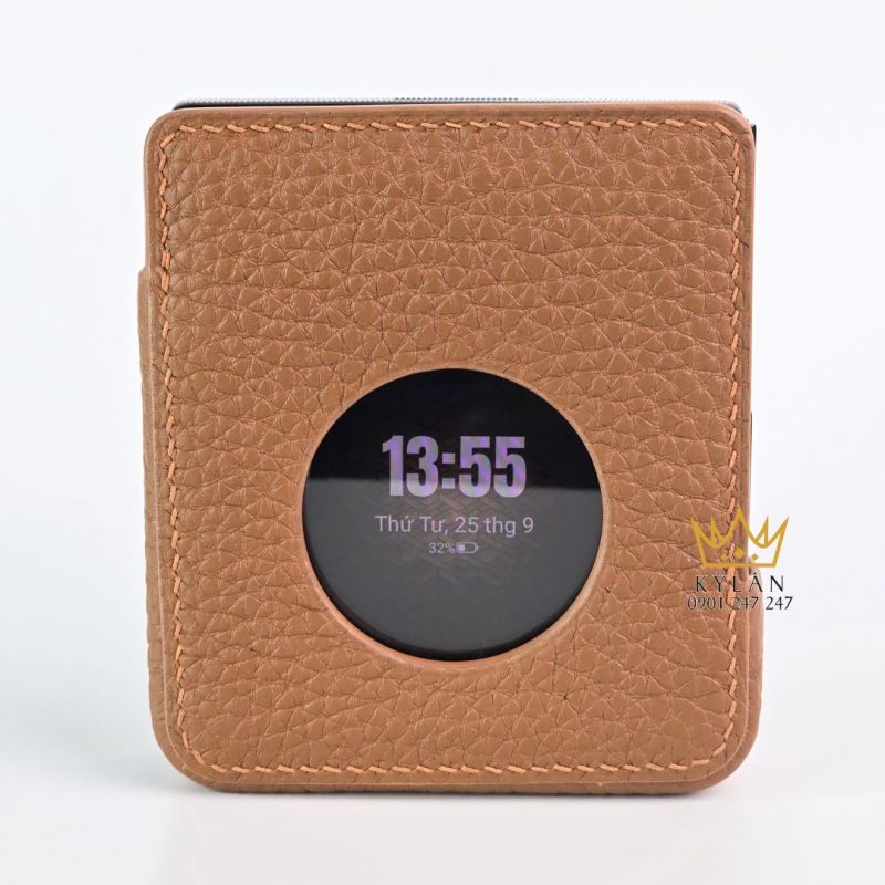 Bao da điện thoại Vertu Ironflip da Togo màu nâu