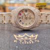 Đồng hồ Rolex Datejust custom vàng đính full kim cương, cọc số Rainbow 31mm