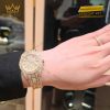 Đồng hồ Rolex Datejust custom vàng đính full kim cương, cọc số Rainbow 31mm