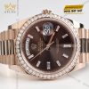 Đồng hồ Rolex Day-Date 40 228345RBR-0006 mặt số Chocolate cọc số kim cương