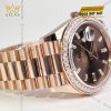Đồng hồ Rolex Day-Date 40 228345RBR-0006 mặt số Chocolate cọc số kim cương
