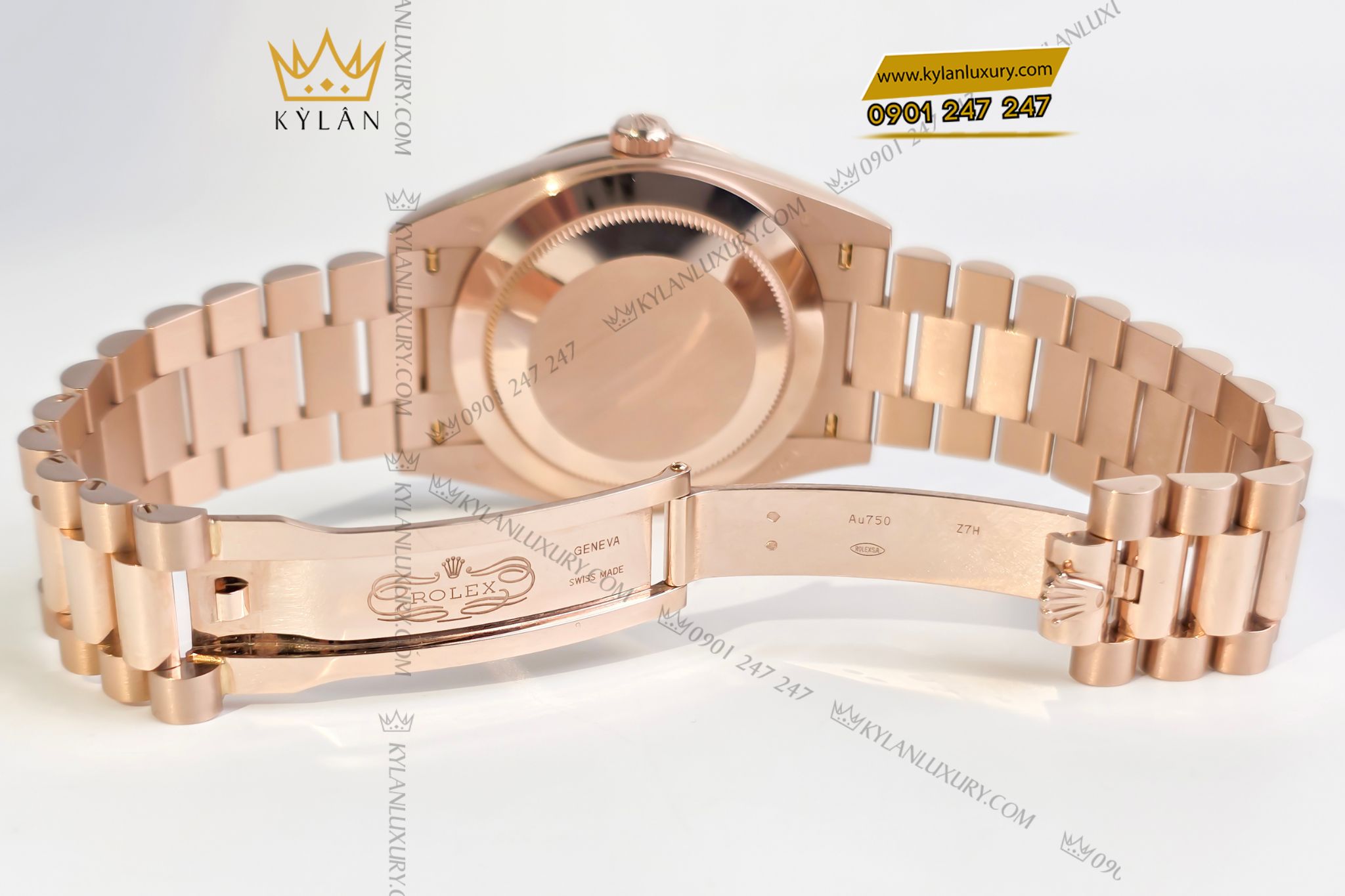 Kỳ Lân Luxury Dong ho Rolex Day Date 40 228345RBR 0006 mat so Chocolate coc so kim cuong 5 Đồng hồ Rolex Day-Date 40 228345RBR-0006 mặt số Chocolate cọc số kim cương