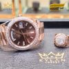 Đồng hồ Rolex Day-Date 40 228345RBR-0006 mặt số Chocolate cọc số kim cương
