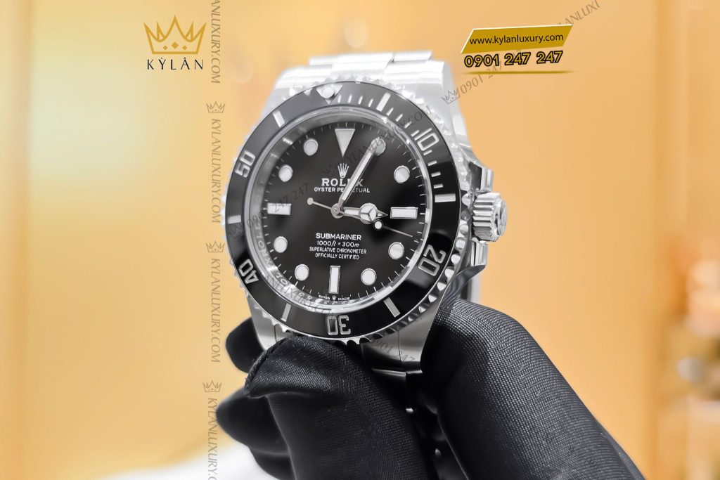 Kỳ Lân Luxury Dong ho Rolex Submariner 124060 0001 mat so den 7 Đồng hồ Rolex Submariner 124060-0001 mặt số đen