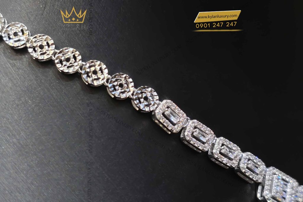 Kỳ Lân Luxury day chuyen nu vang trang nguyen khoi au750 dinh kim cuong 2 2 Dây chuyền nữ vàng trắng nguyên khối Au750 đính kim cương