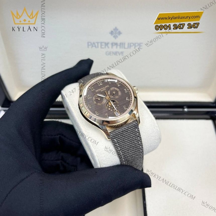 Kỳ Lân Luxury dong ho patek philippe complications 4946r mat nau 7 Đồng hồ Patek Philippe Complications 4946R-001 mặt nâu