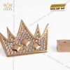 Khuy cài áo vương miện KyLan vàng nguyên khối Au750 đính kim cương