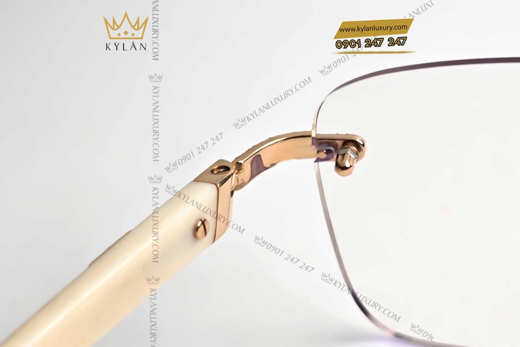 Kỳ Lân Luxury mat kinh vang nguyen khoi au750 dinh kim cuong 3 2 Mắt kính vàng nguyên khối Au750 đính kim cương