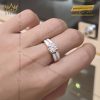 Nhẫn nam vàng hồng nguyên khối Au750 đính viên chủ 7ly2