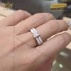 Nhẫn nam vàng hồng nguyên khối Au750 đính viên chủ 7ly2