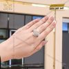 Nhẫn nữ vàng trắng nguyên khối Au750 đính viên chủ 12ly