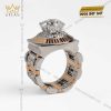 Nhẫn Rolex demi vàng nguyên khối Au750 đính viên chủ 11ly