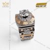 Nhẫn Rolex demi vàng hồng nguyên khối Au750 đính viên chủ 10ly4