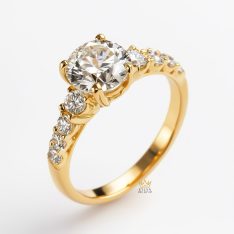 Nhẫn Stella vàng nguyên khối Au750 đính kim cương