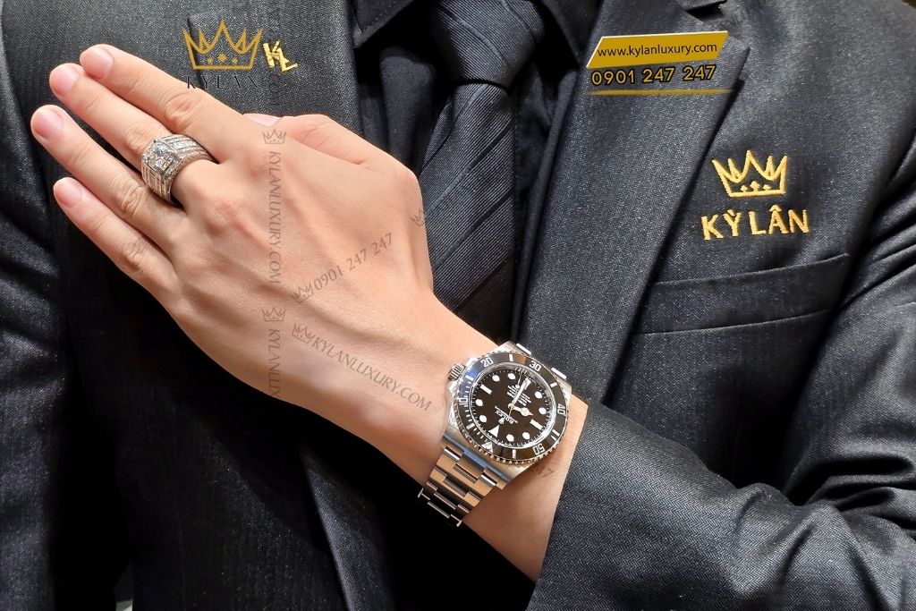 Kỳ Lân Luxury rolex submariner 124060 0001 mat so den 12 Đồng hồ Rolex Submariner 41 124060-0001 mặt số đen