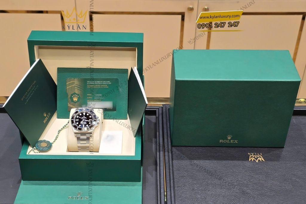 Kỳ Lân Luxury rolex submariner 124060 0001 mat so den 19 Đồng hồ Rolex Submariner 41 124060-0001 mặt số đen