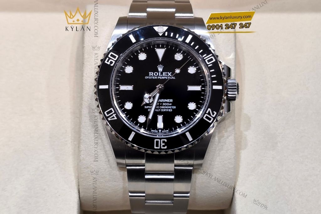 Kỳ Lân Luxury rolex submariner 124060 0001 mat so den 7 Đồng hồ Rolex Submariner 41 124060-0001 mặt số đen