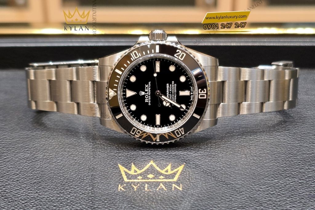 Kỳ Lân Luxury rolex submariner 124060 0001 mat so den 9 Đồng hồ Rolex Submariner 41 124060-0001 mặt số đen