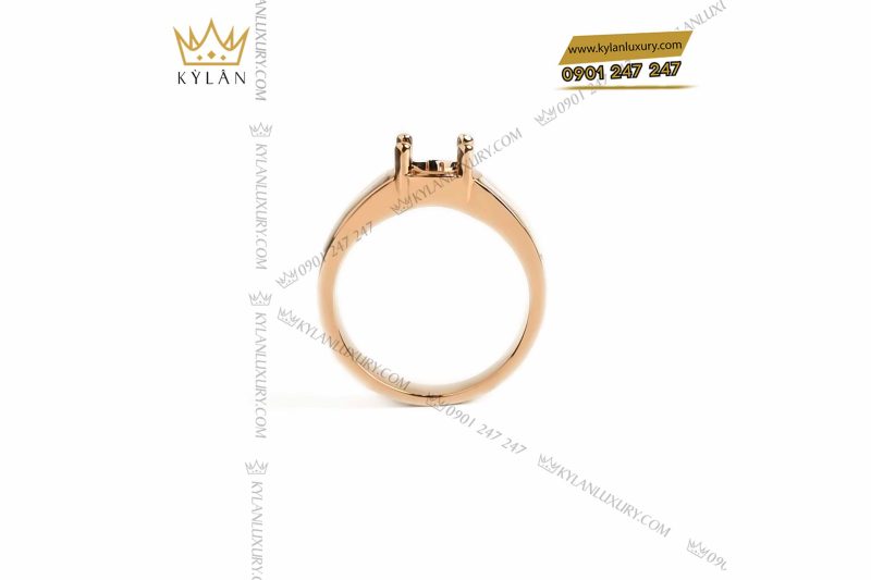 Vỏ nhẫn vàng hồng mix trắng ngà đính kim cương