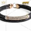 Vòng tay cá đuối vàng nguyên khối Au750 đính kim cương