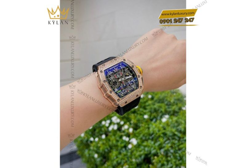 Richard Mille RM 11-03 Full Diamond nạm kim cương brilliant và vàng hồng 18k 