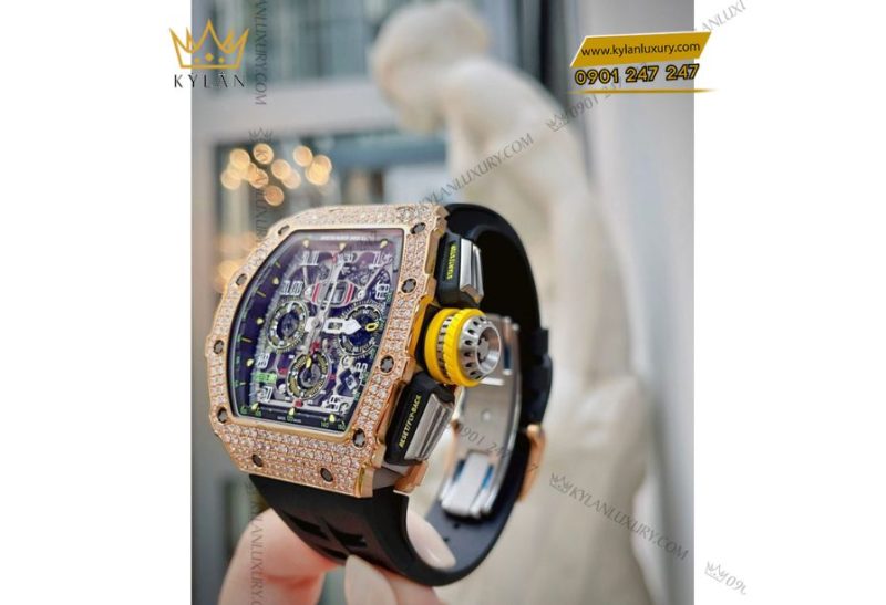 Richard Mille RM 11-03 Full Diamond nạm kim cương brilliant và vàng hồng 18k 