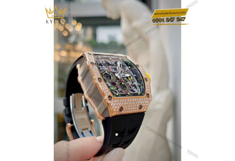 Richard Mille RM 11-03 Full Diamond nạm kim cương brilliant và vàng hồng 18k 