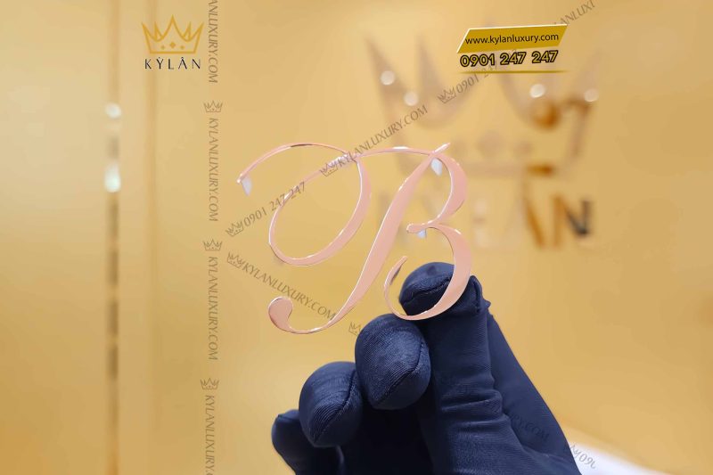 Chữ vàng Bella vàng hồng Au750