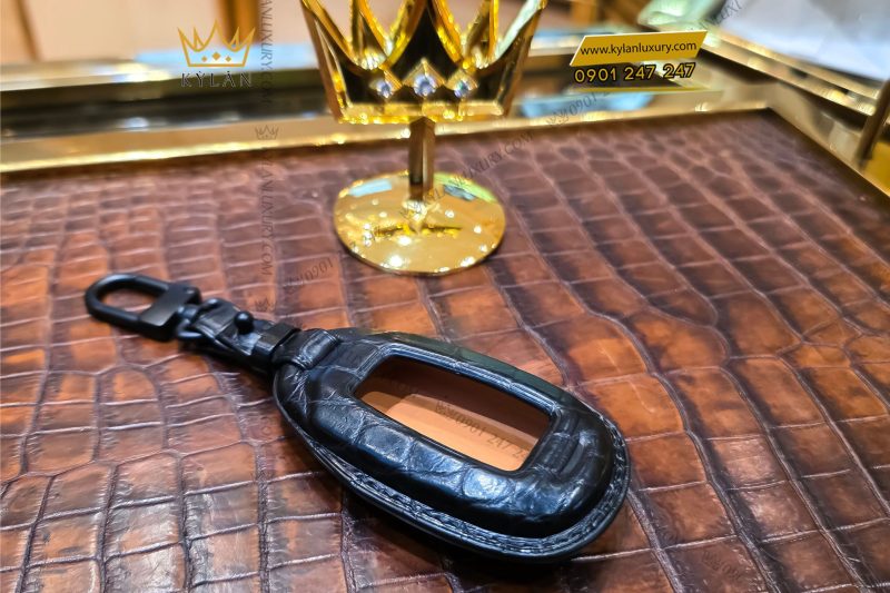 Bao da chìa khóa xe Hyundai Kona da cá Alligator