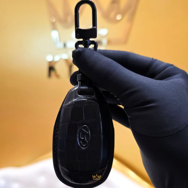 Bao da chìa khóa xe Hyundai Kona da cá Alligator