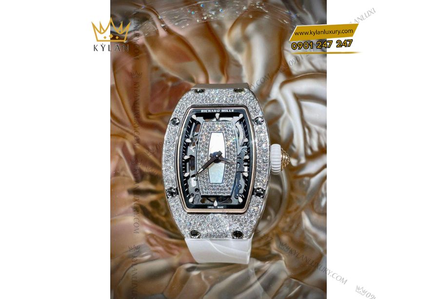 Kỳ Lân Luxury 3 6 Richard Mille RM 07-01 White Gold Full Snow Diamond MOP