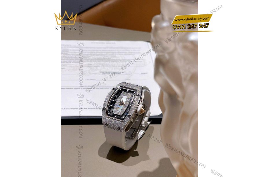Kỳ Lân Luxury 5 6 Richard Mille RM 07-01 White Gold Full Snow Diamond MOP