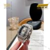 Đồng hồ Richard Mille RM 07-01 vỏ vàng trắng 18k dáng Tonneau, nạm kim cương Brilliant Cut, núm chỉnh giờ xoắn ốc, dây cao su đen thanh lịch.
