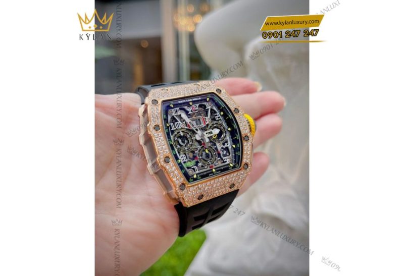 Richard Mille RM 11-03 Full Diamond nạm kim cương brilliant và vàng hồng 18k 