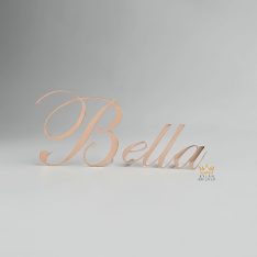Chữ vàng Bella vàng hồng Au750