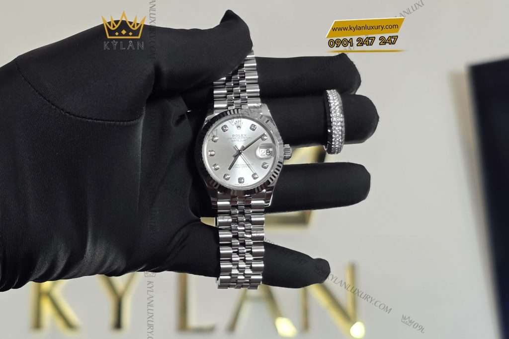 Kỳ Lân Luxury Dong ho Rolex Datejust 31 278274 0030 mat so bac 11 Đồng hồ Rolex Datejust 31 278274-0030 mặt số bạc