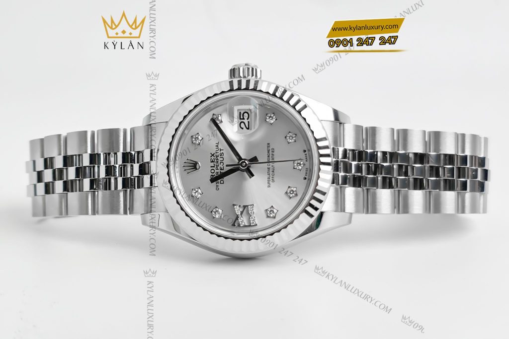 Kỳ Lân Luxury Dong ho Rolex Lady Datejust 28 279174 0021 mat so bac 14 Đồng hồ Rolex Lady-Datejust 28 279174-0021 mặt số bạc