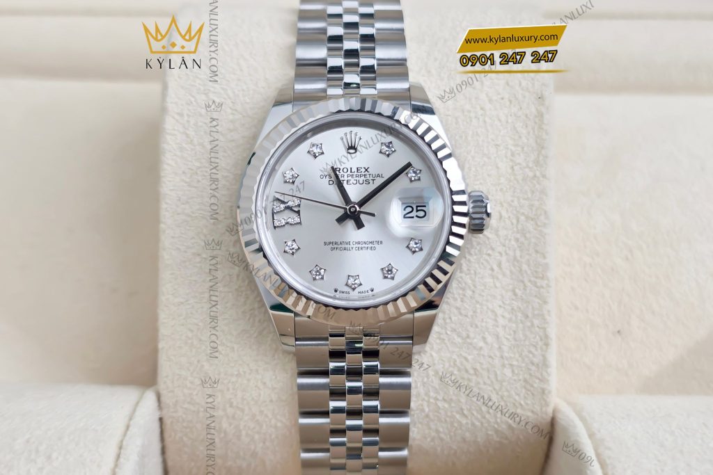 Kỳ Lân Luxury Dong ho Rolex Lady Datejust 28 279174 0021 mat so bac 4 Đồng hồ Rolex Lady-Datejust 28 279174-0021 mặt số bạc