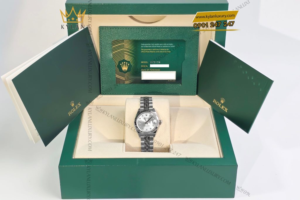 Kỳ Lân Luxury Dong ho Rolex Lady Datejust 28 279174 0021 mat so bac 5 Đồng hồ Rolex Lady-Datejust 28 279174-0021 mặt số bạc