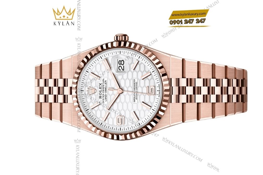 Kỳ Lân Luxury Dong ho rolex land dweller 36mm M127235 0001 5 Đồng hồ Rolex Land-Dweller M127235-0001 vàng hồng 36mm