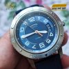 Đồng hồ Hermès Clipper 41mm titan, mặt số xanh, máy automatic, dây cao su, thiết kế thể thao, chống nước 100m, phong cách nam tính.