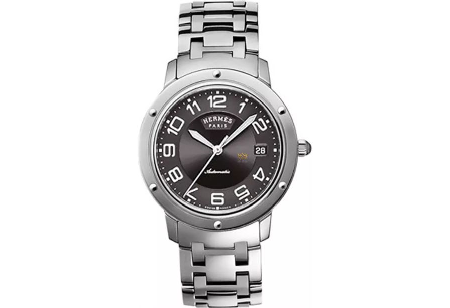 Hermès Clipper 035132WW00 Automatic GM có mặt số xám đậm được chia làm hai tầng