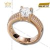 Nhẫn Aurora Ring vàng hồng nguyên khối Au750 đính kim cương