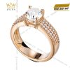 Nhẫn Aurora Ring vàng hồng nguyên khối Au750 đính kim cương