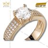 Nhẫn Aurora Ring vàng hồng nguyên khối Au750 đính kim cương