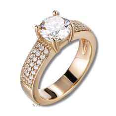 Nhẫn Aurora Ring vàng hồng nguyên khối Au750 đính kim cương