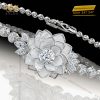 Lắc tay nữ vàng trắng nguyên khối Au750 đính kim cương