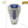 Nhẫn nam Regal Blue vàng trắng nguyên khối Au750