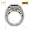 Nhẫn nam Regal Blue vàng trắng nguyên khối Au750